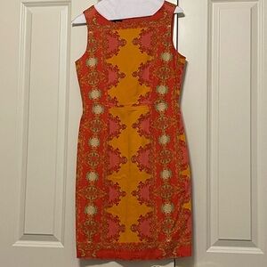 Orange and Red Sleeveless Dress